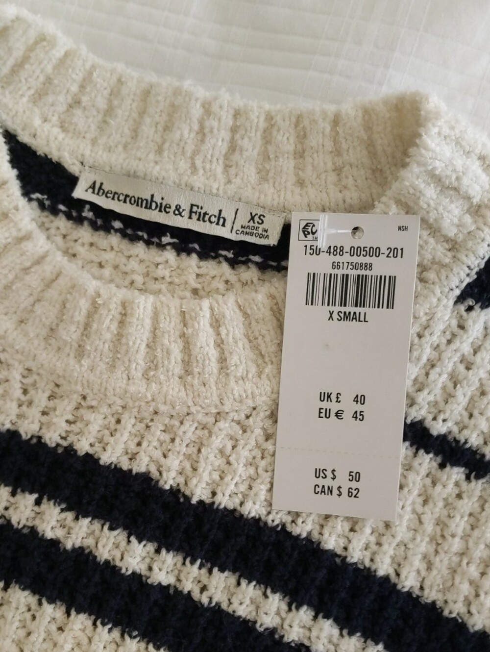 NWT Abercrombie Striped Sweater Tank | XS - Picture 2 of 4